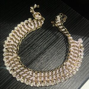 Gold and Pink Chain Necklace